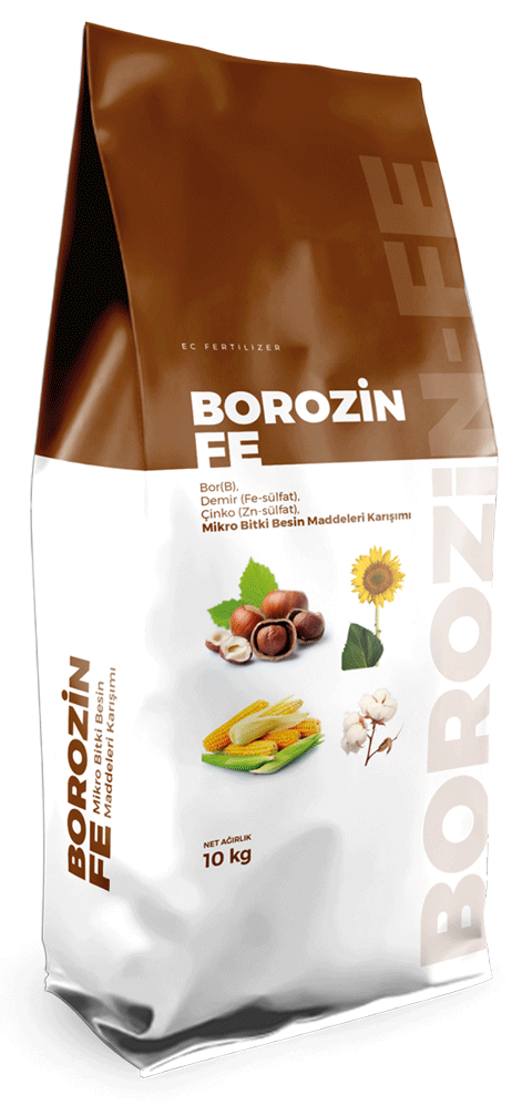 BOROZİN-FE (Bor(B), Demir (Fe-sülfat), Çinko (Zn-sülfat), Mikro Bitki Besin Maddeleri Karışımı)