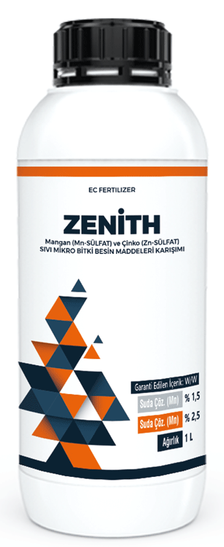 ZENİTH (Mangan (Mn-SÜLFAT) ve Çinko (Zn-SÜLFAT) SIVI MİKRO BİTKİ BESİN MADDELERİ KARIŞIMI)